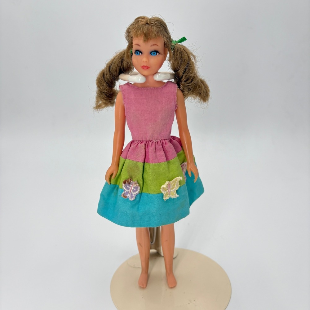 1960s Mattel Skipper TNT Doll 1105 Sausage Curls Bend Legs Rooted Lashes